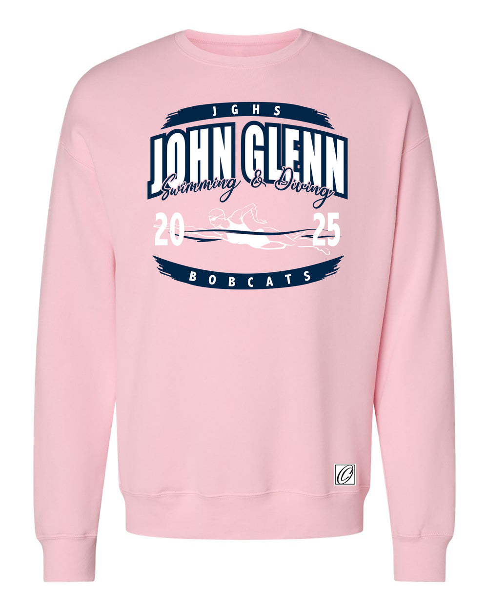 Adult - John Glenn Bobcats - Girls Swimming & Diving - 2025 - Bella Canvas Drop Shoulder Crewneck Sweatshirt