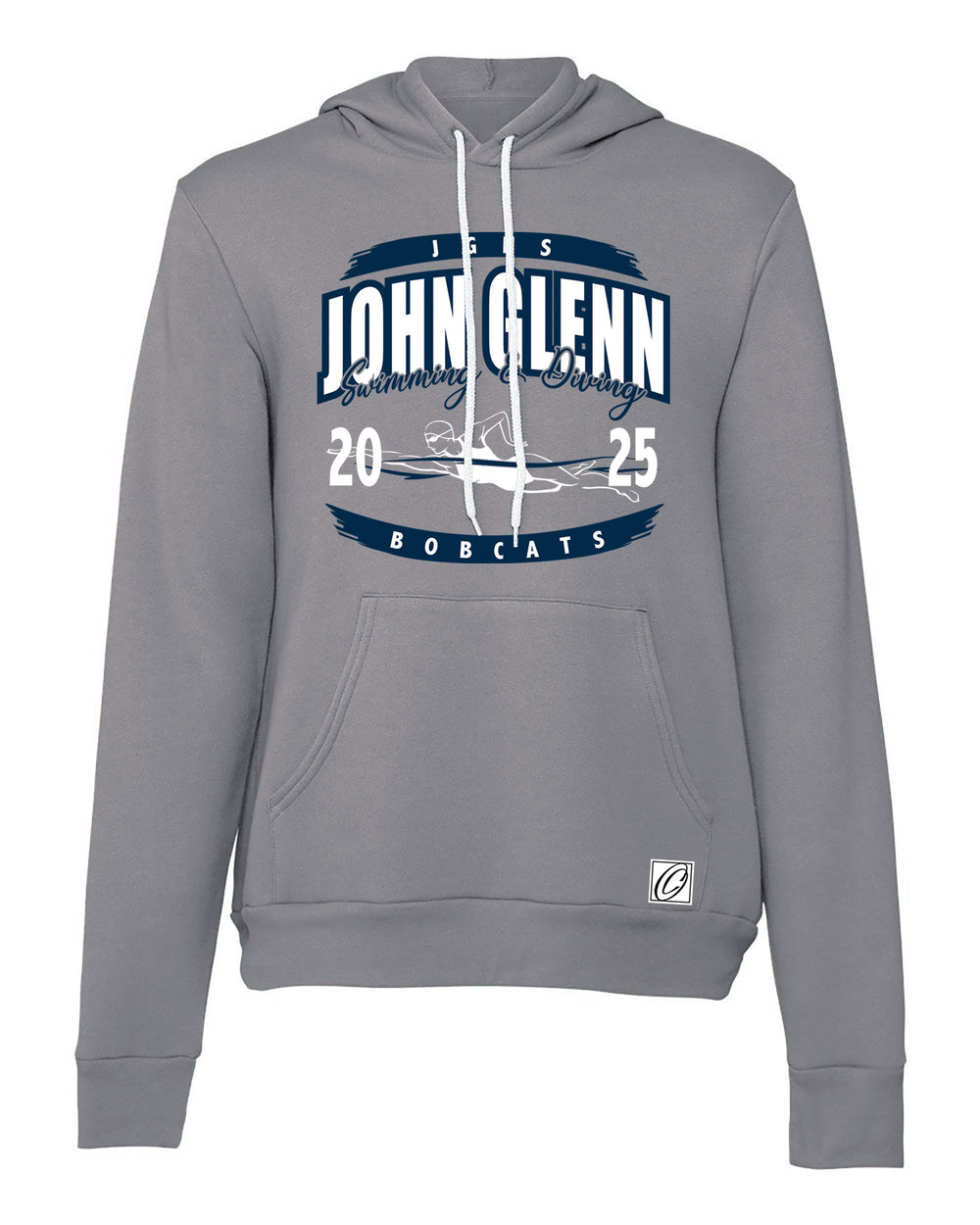 Adult - John Glenn Bobcats - Girls Swimming & Diving - 2025 - Bella Canvas Sponge Fleece Pullover Hoodie
