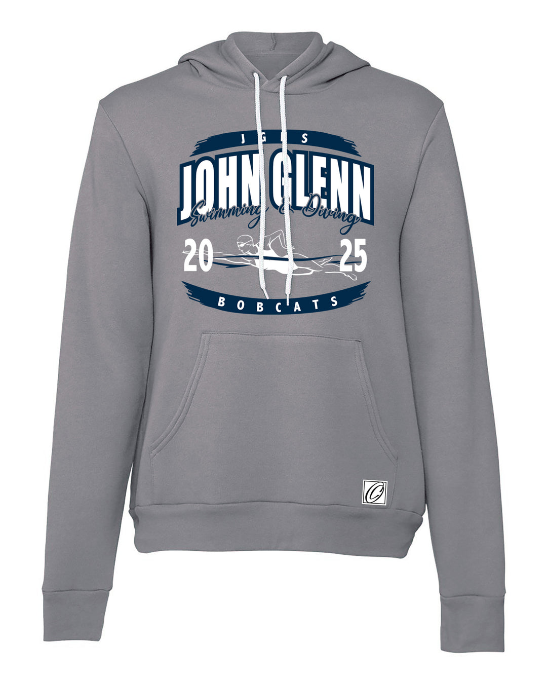 Adult - John Glenn Bobcats - Girls Swimming & Diving - 2025 - Bella Canvas Sponge Fleece Pullover Hoodie