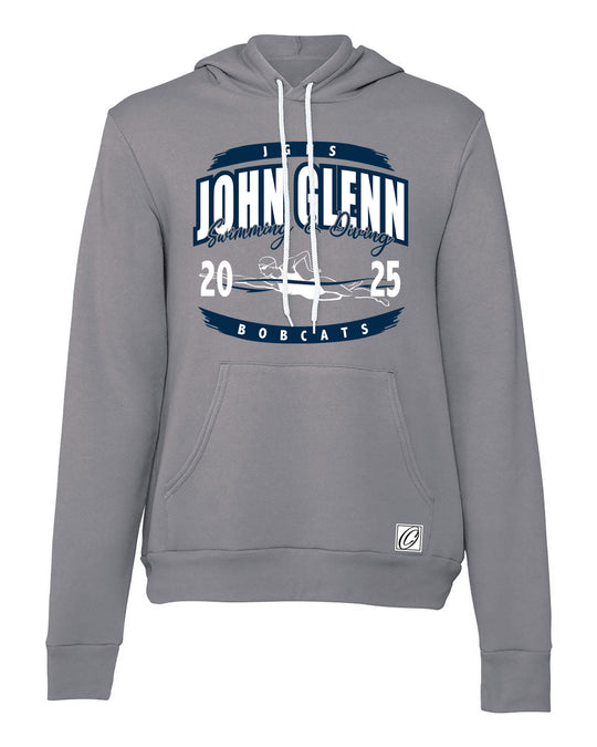 Adult - John Glenn Bobcats - Girls Swimming & Diving - 2025 - Bella Canvas Sponge Fleece Pullover Hoodie