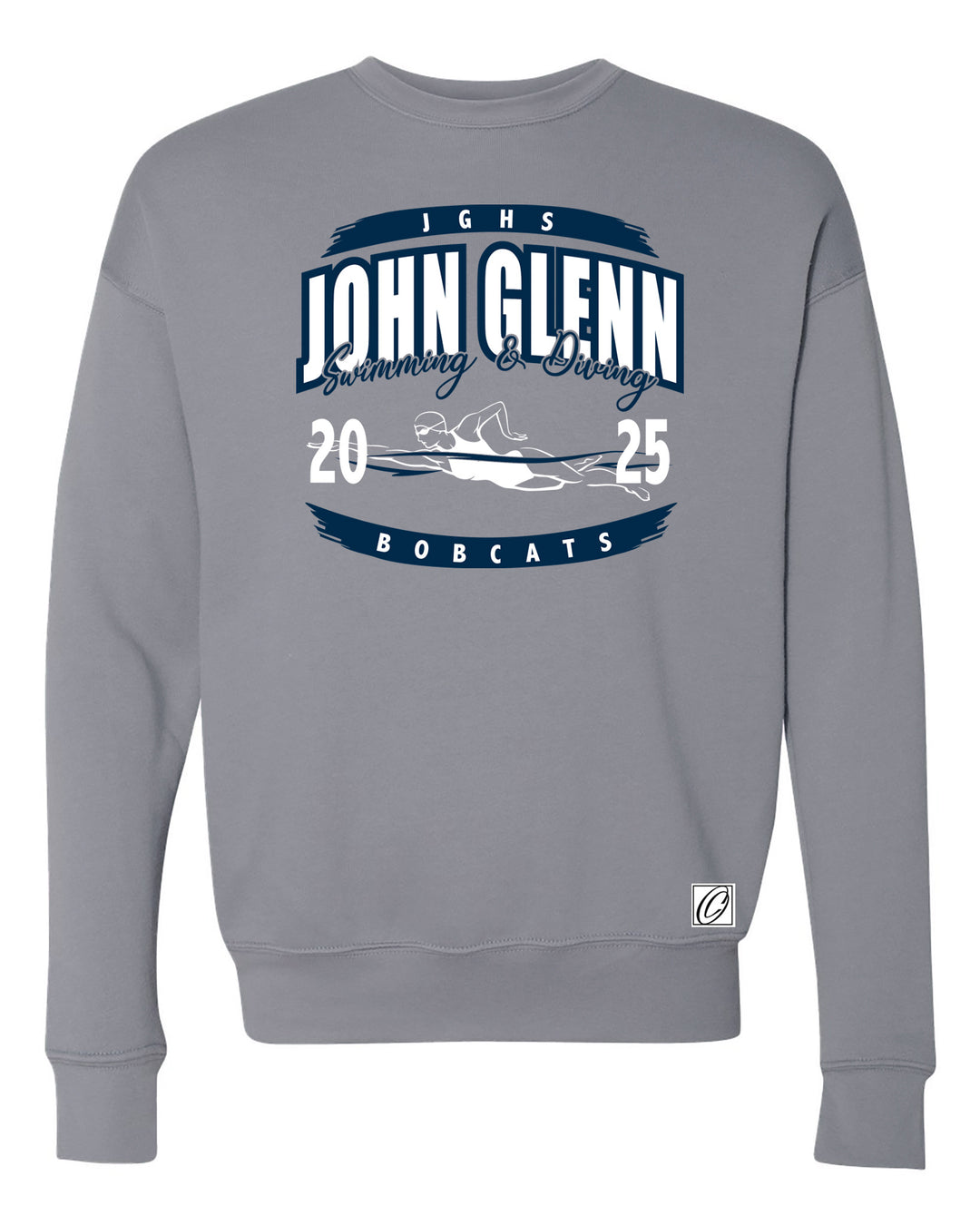 Adult - John Glenn Bobcats - Girls Swimming & Diving - 2025 - Bella Canvas Drop Shoulder Crewneck Sweatshirt