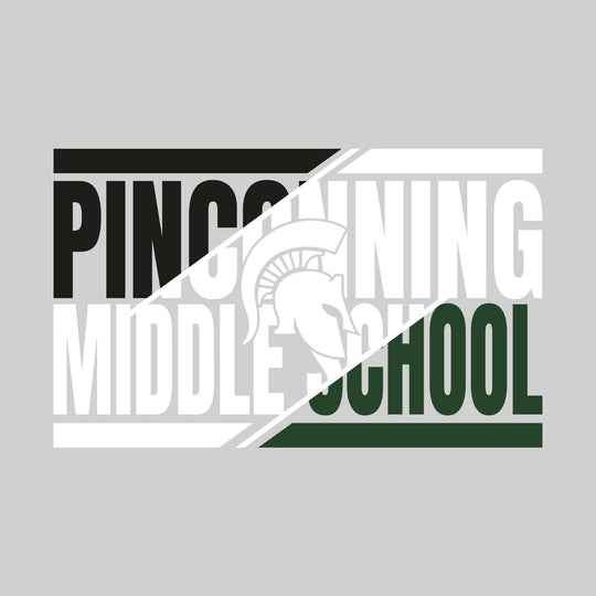 Pinconning Middle School - Spirit Wear - 3-Color Divided School Name