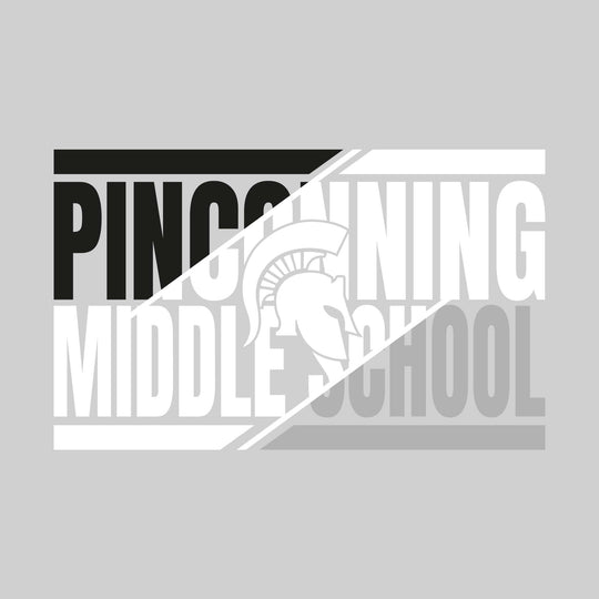 Pinconning Middle School - Spirit Wear - 3-Color Divided School Name