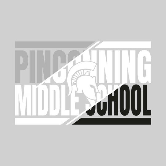 Pinconning Middle School - Spirit Wear - 3-Color Divided School Name