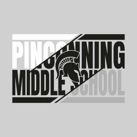 Pinconning Middle School - Spirit Wear - 3-Color Divided School Name