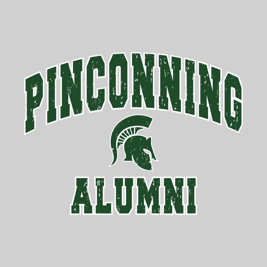 Pinconning Spartans - Alumni - Arched School Name Over Mascot