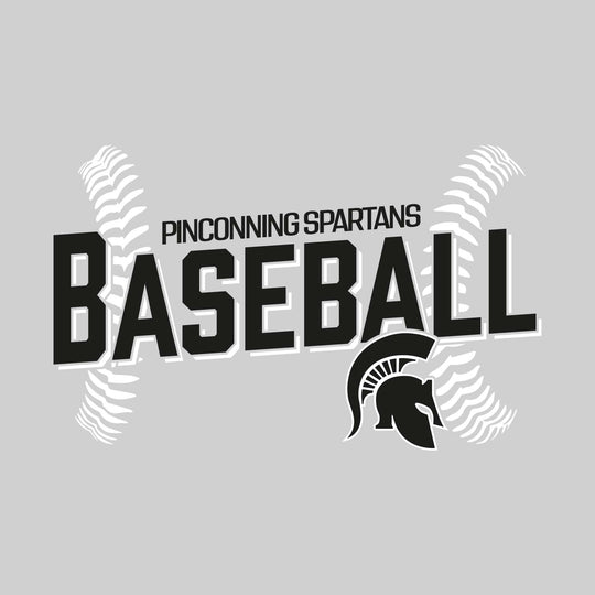 Pinconning Spartans - Baseball - Angled Baseball with Baseball Stitches