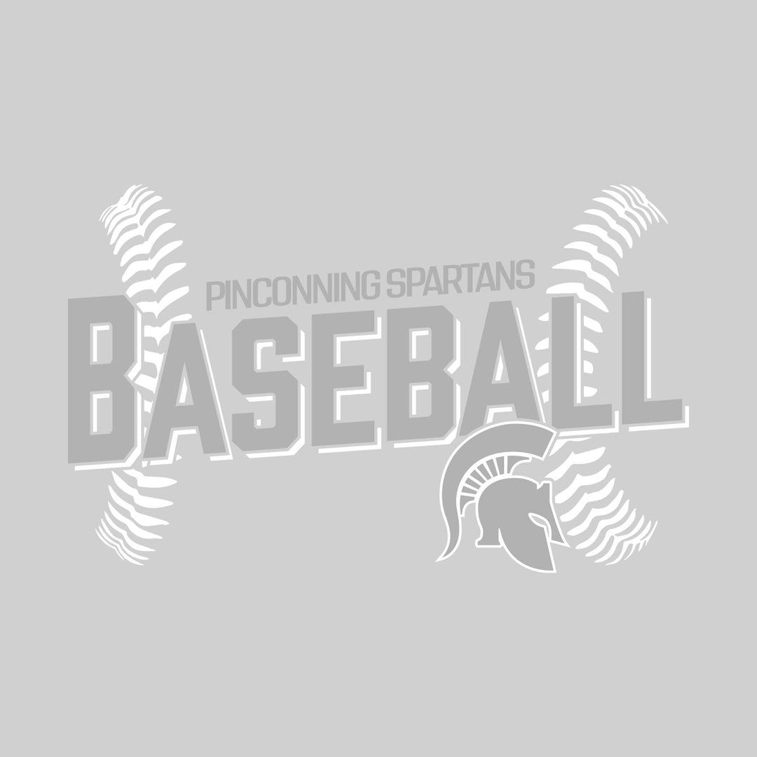 Pinconning Spartans - Baseball - Angled Baseball with Baseball Stitches