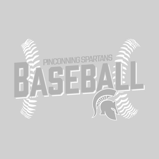 Pinconning Spartans - Baseball - Angled Baseball with Baseball Stitches