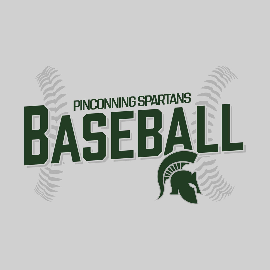 Pinconning Spartans - Baseball - Angled Baseball with Baseball Stitches