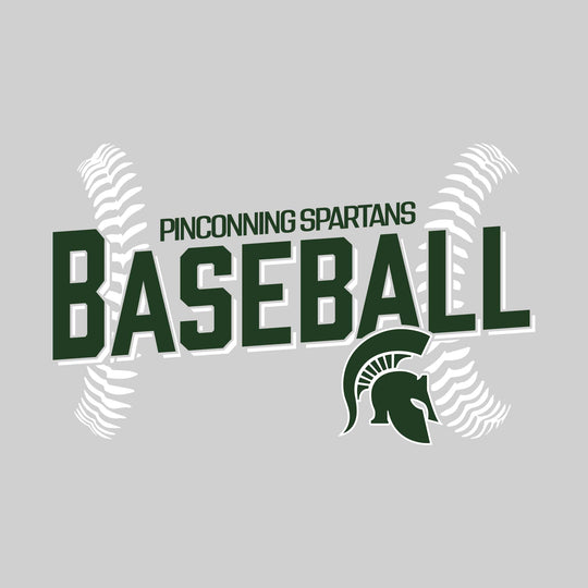 Pinconning Spartans - Baseball - Angled Baseball with Baseball Stitches