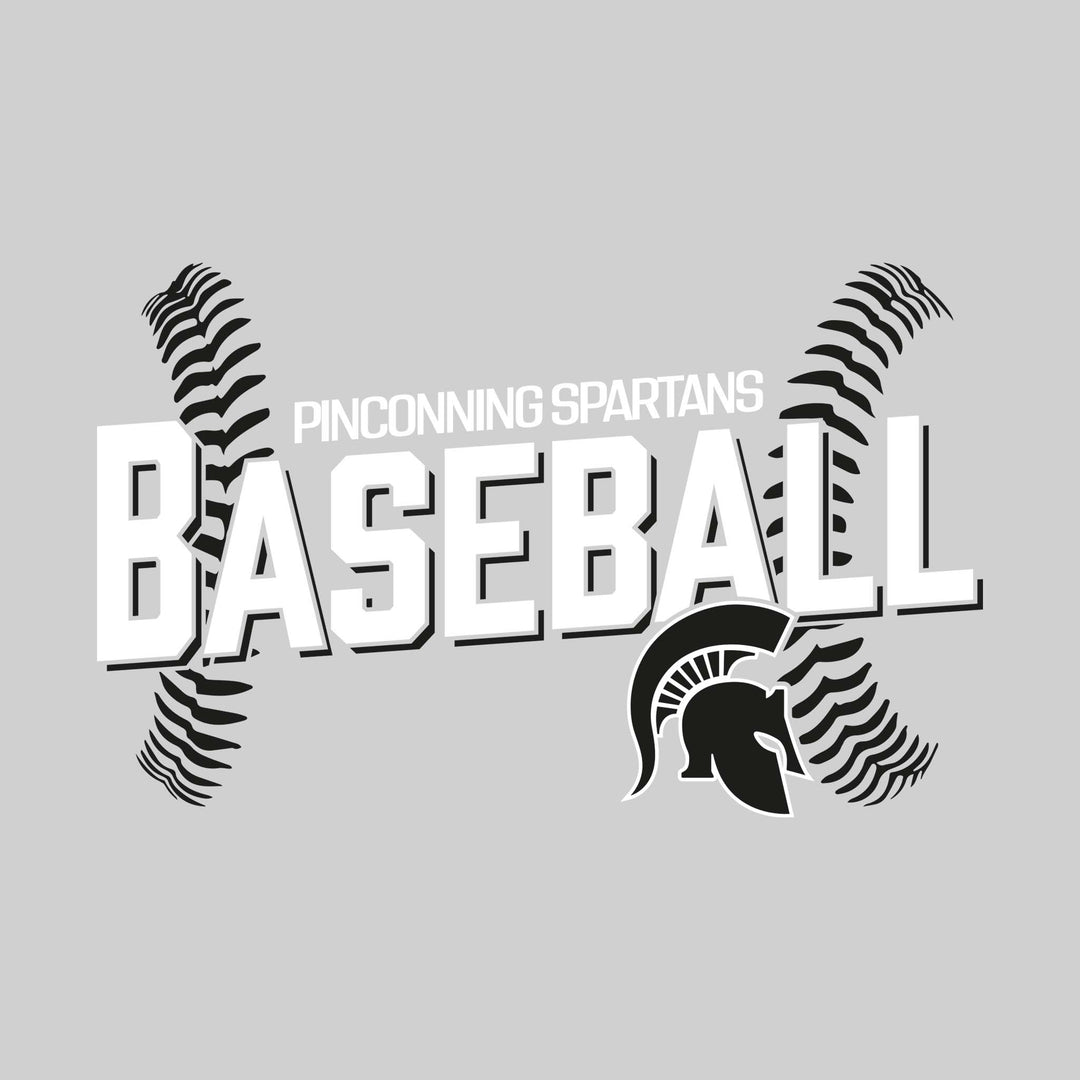 Pinconning Spartans - Baseball - Angled Baseball with Baseball Stitches