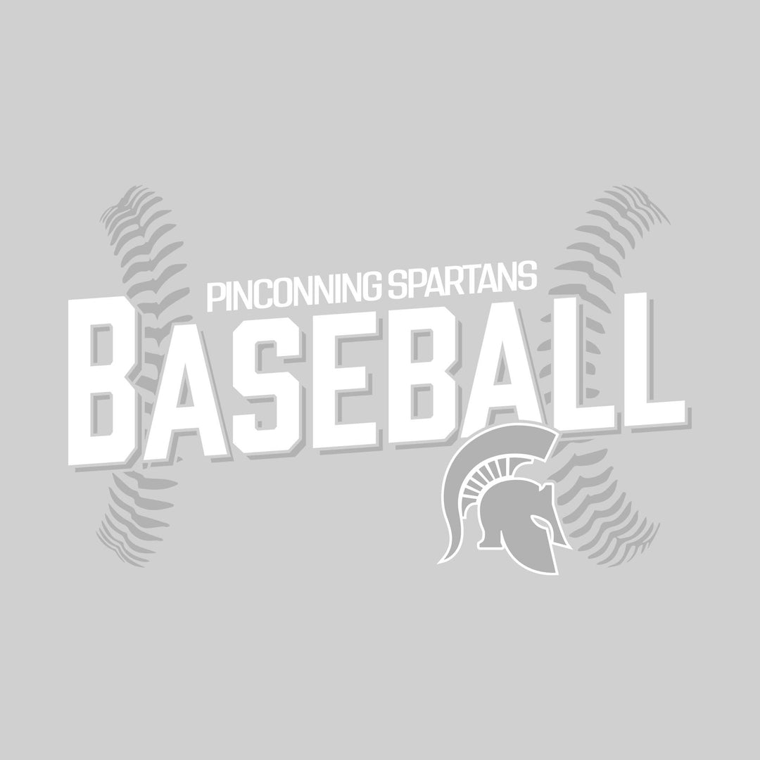 Pinconning Spartans - Baseball - Angled Baseball with Baseball Stitches