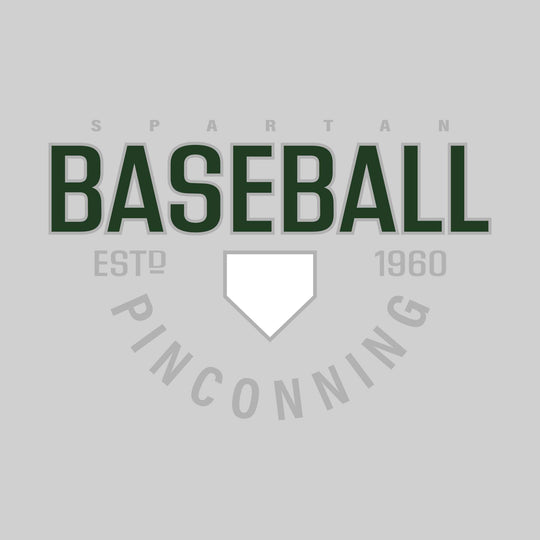 Pinconning Spartans - Baseball - Baseball with Established Year and Arched School Name