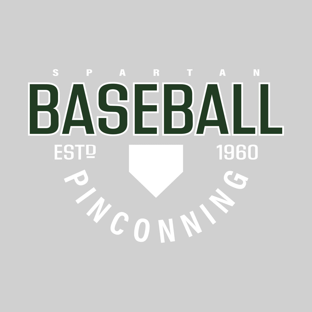 Pinconning Spartans - Baseball - Baseball with Established Year and Arched School Name