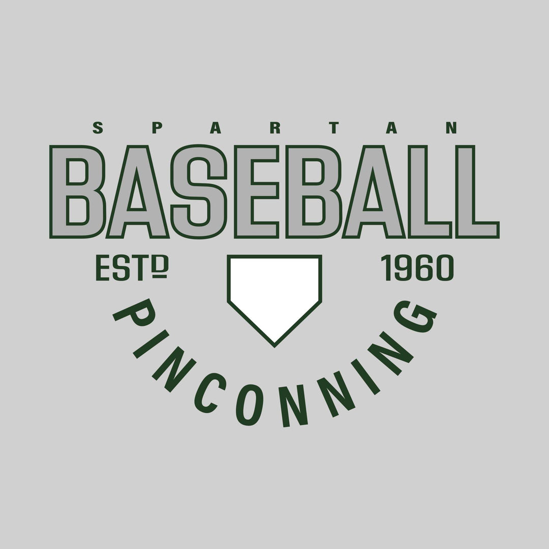 Pinconning Spartans - Baseball - Baseball with Established Year and Arched School Name