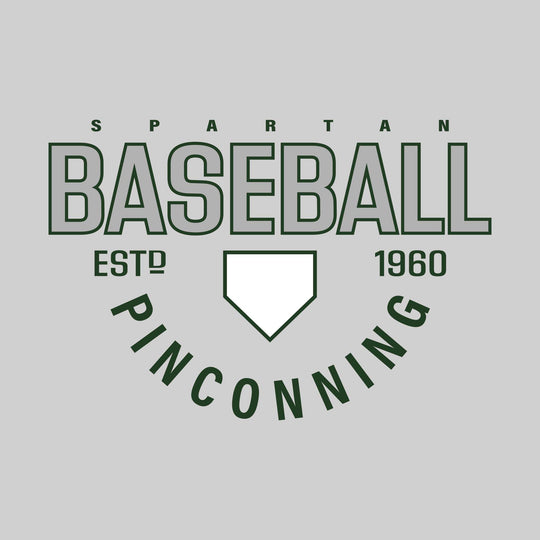 Pinconning Spartans - Baseball - Baseball with Established Year and Arched School Name