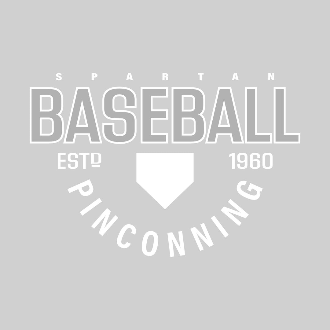 Pinconning Spartans - Baseball - Baseball with Established Year and Arched School Name