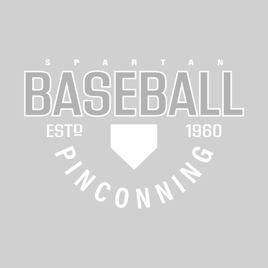 Pinconning Spartans - Baseball - Baseball with Established Year and Arched School Name