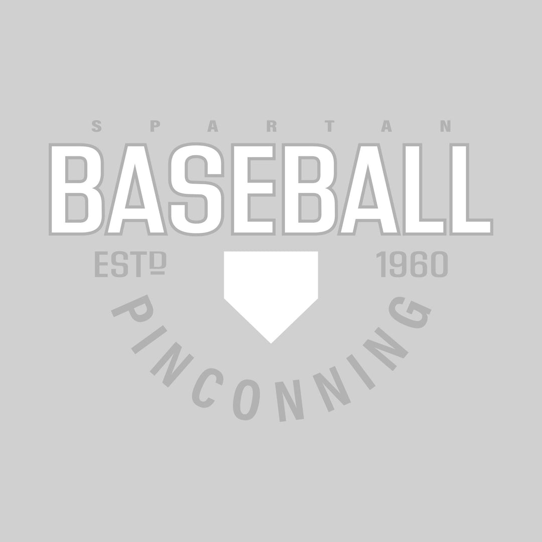 Pinconning Spartans - Baseball - Baseball with Established Year and Arched School Name