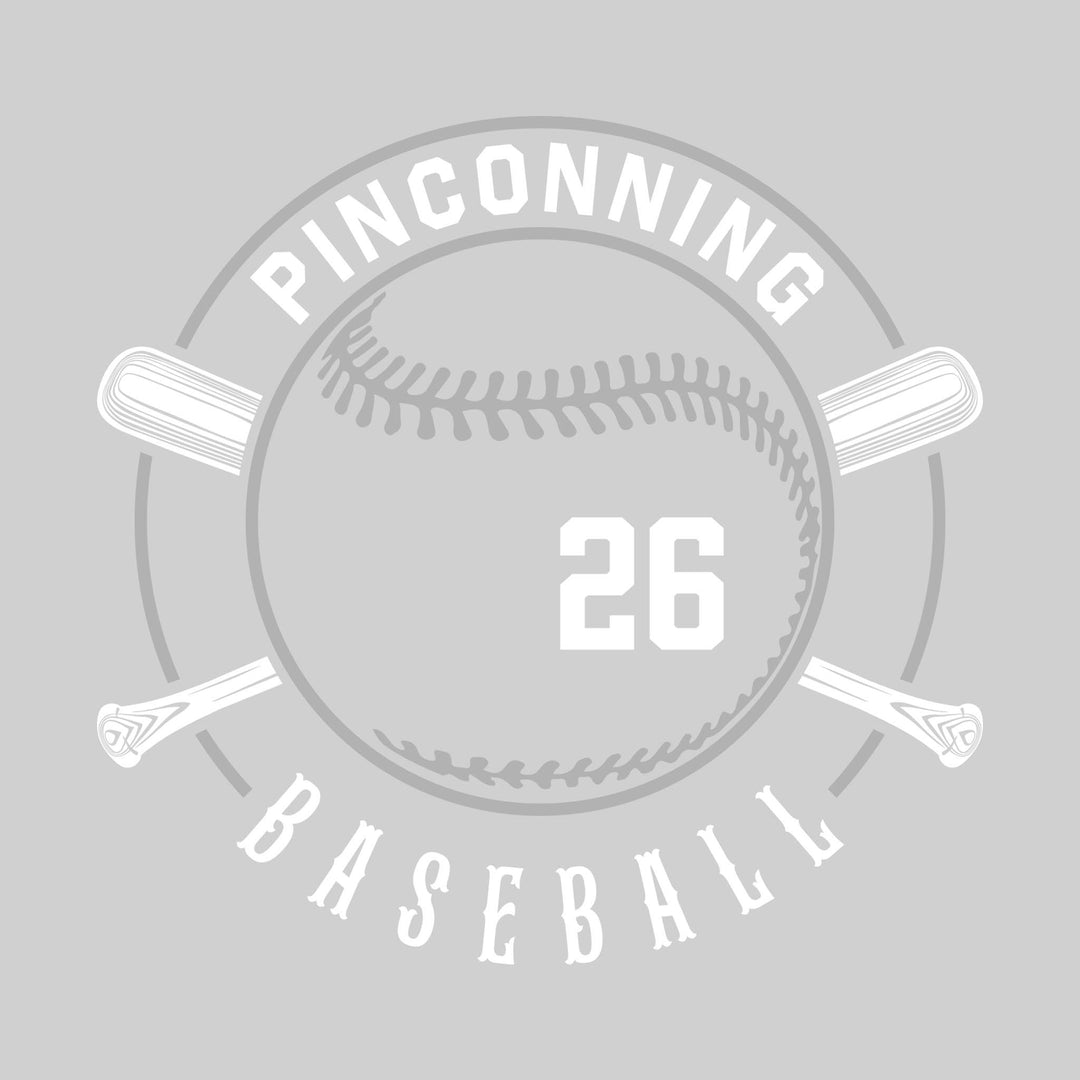 Pinconning Spartans - Baseball - Crossed Bats with School Name and Baseball Stitches