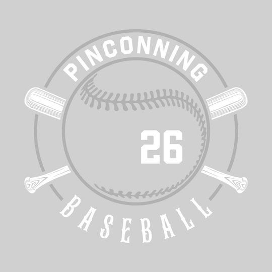 Pinconning Spartans - Baseball - Crossed Bats with School Name and Baseball Stitches