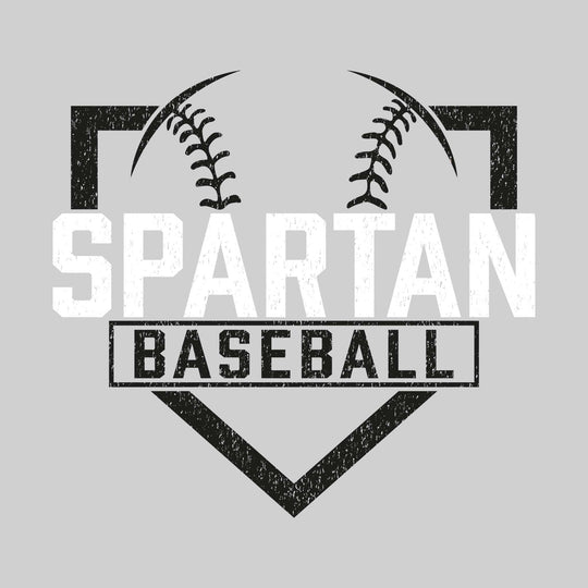 Pinconning Spartans - Baseball - Home Plate with Mascot Name - Distressed