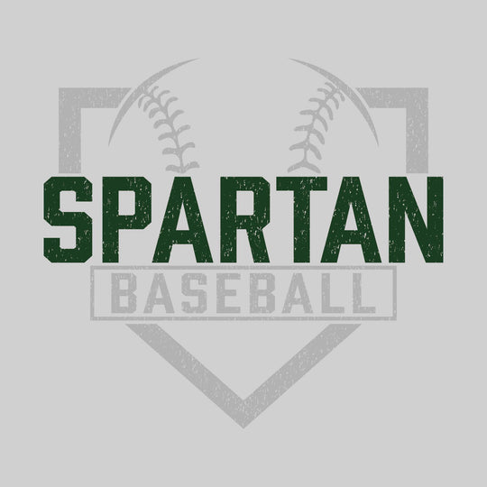 Pinconning Spartans - Baseball - Home Plate with Mascot Name - Distressed