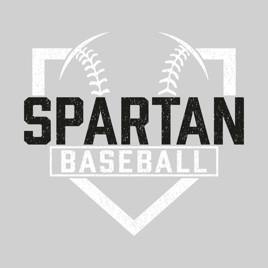 Pinconning Spartans - Baseball - Home Plate with Mascot Name - Distressed