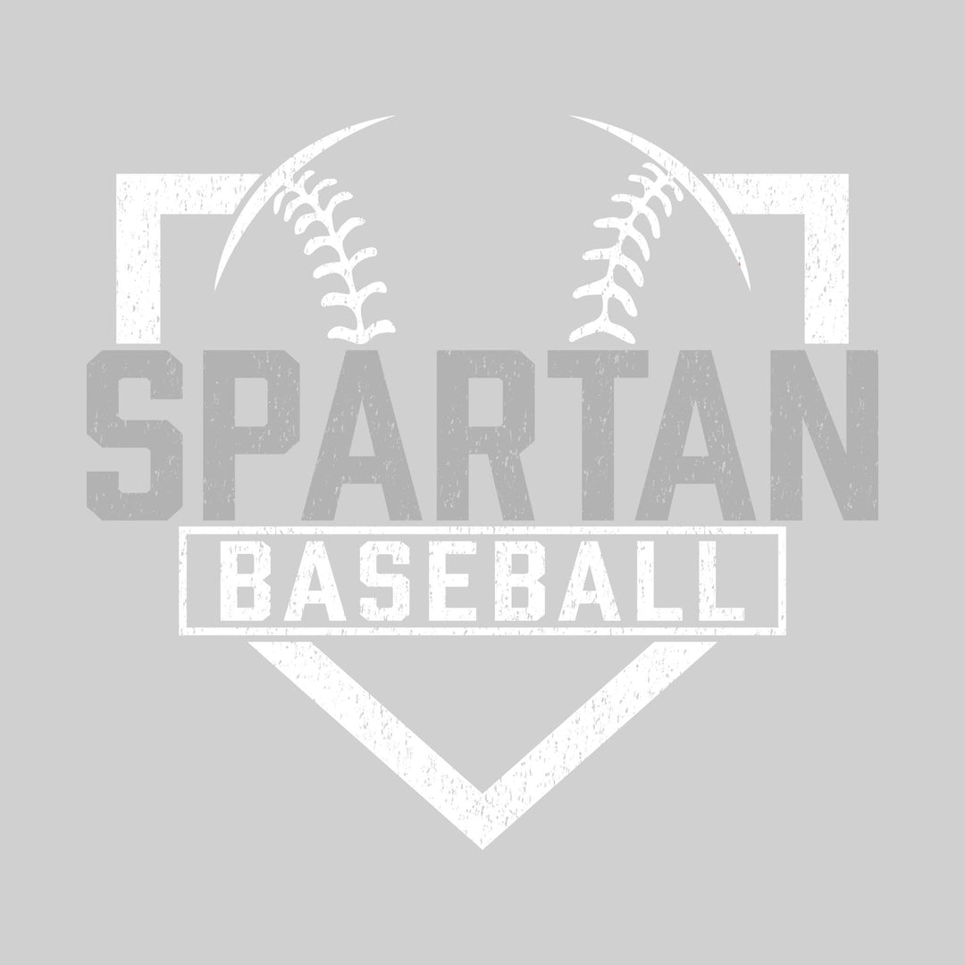 Pinconning Spartans - Baseball - Home Plate with Mascot Name - Distressed