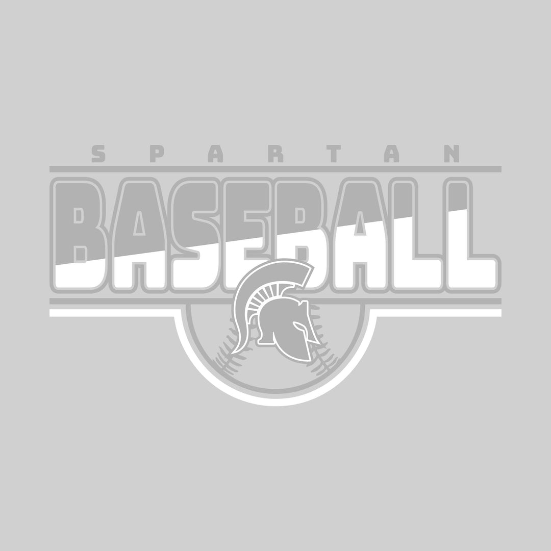 Pinconning Spartans - Baseball - Split-Color Baseball with Mascot and Baseball Shape