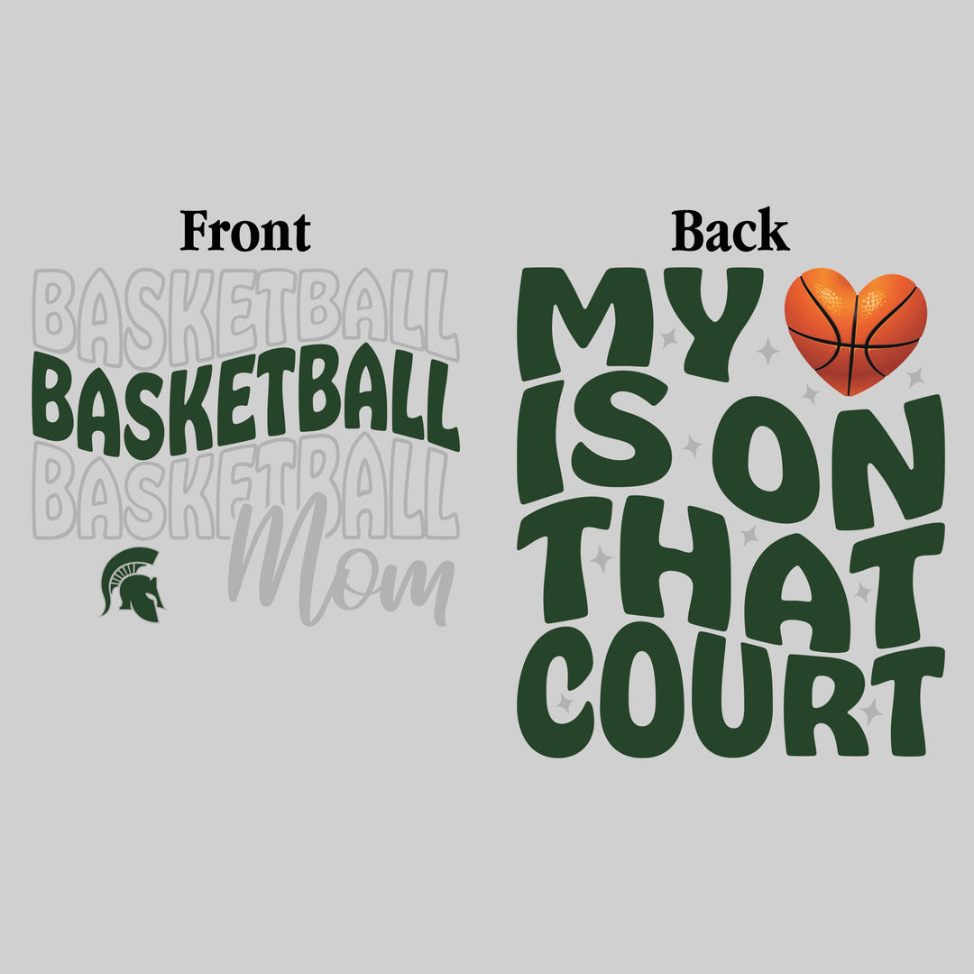 Pinconning Spartans - Basketball - Basketball Mom - My Heart is on That Court