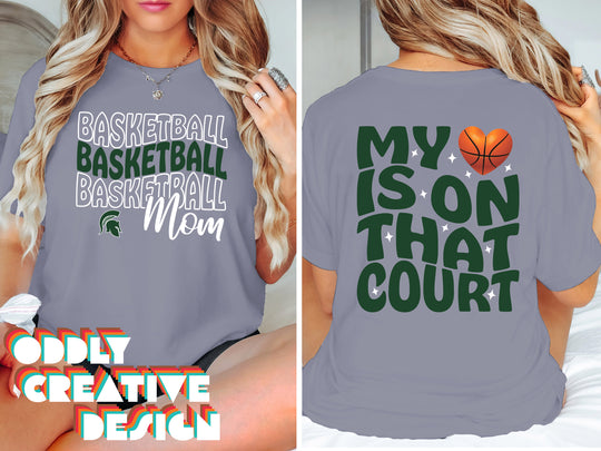 Pinconning Spartans - Basketball - Basketball Mom - My Heart is on That Court