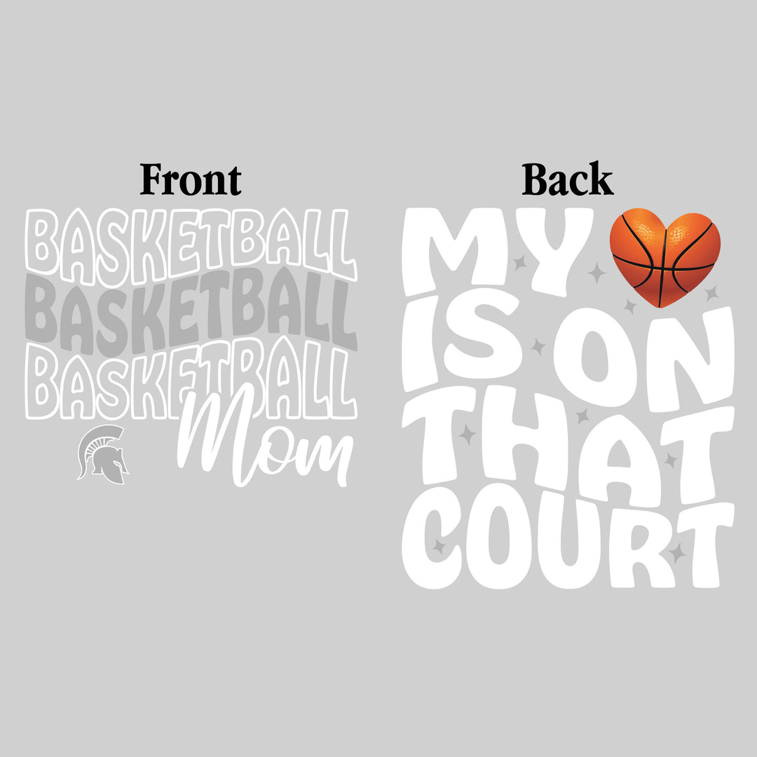 Pinconning Spartans - Basketball - Basketball Mom - My Heart is on That Court