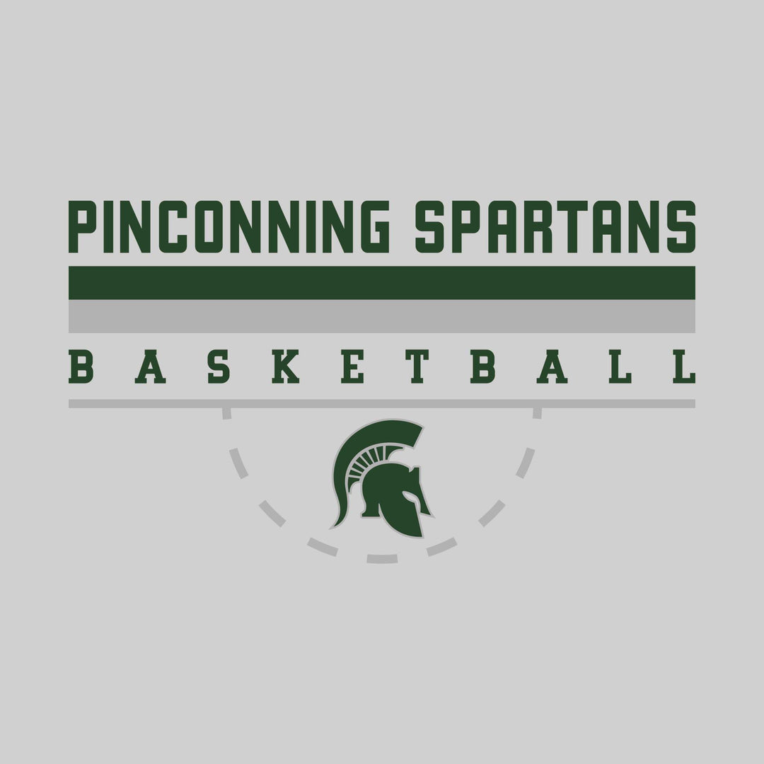 Pinconning Spartans - Basketball - Double Color Lines with Free-Throw Half Circle