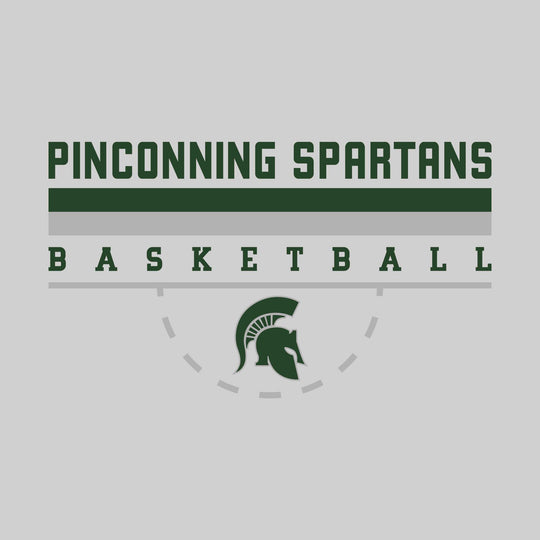 Pinconning Spartans - Basketball - Double Color Lines with Free-Throw Half Circle