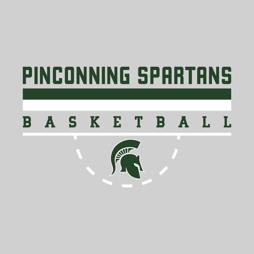 Pinconning Spartans - Basketball - Double Color Lines with Free-Throw Half Circle