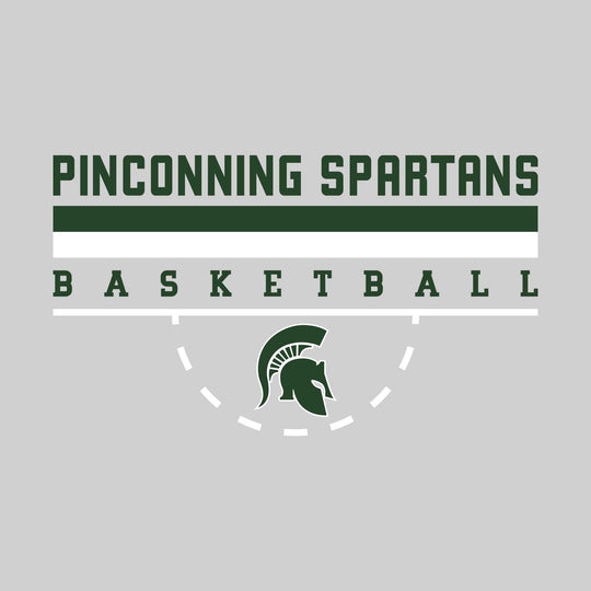 Pinconning Spartans - Basketball - Double Color Lines with Free-Throw Half Circle