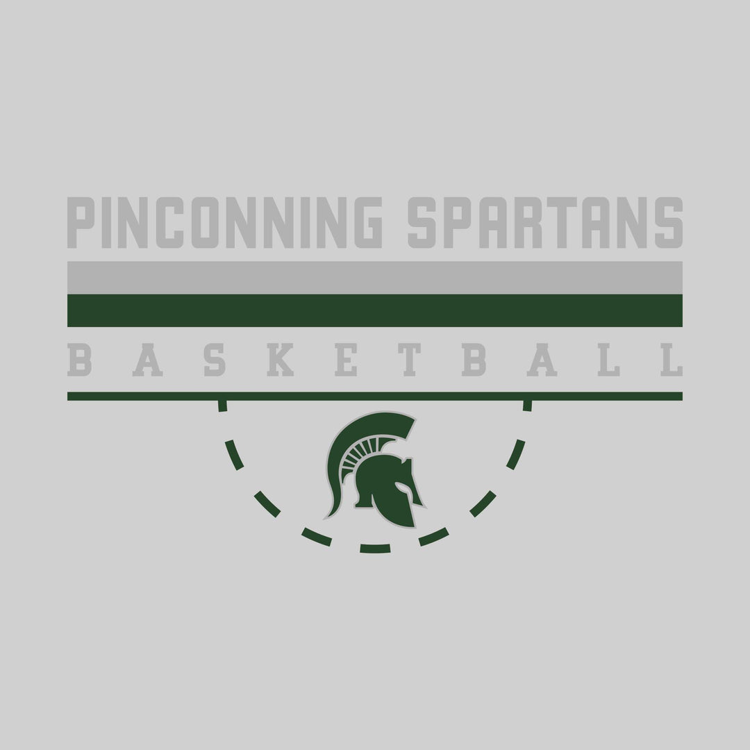 Pinconning Spartans - Basketball - Double Color Lines with Free-Throw Half Circle