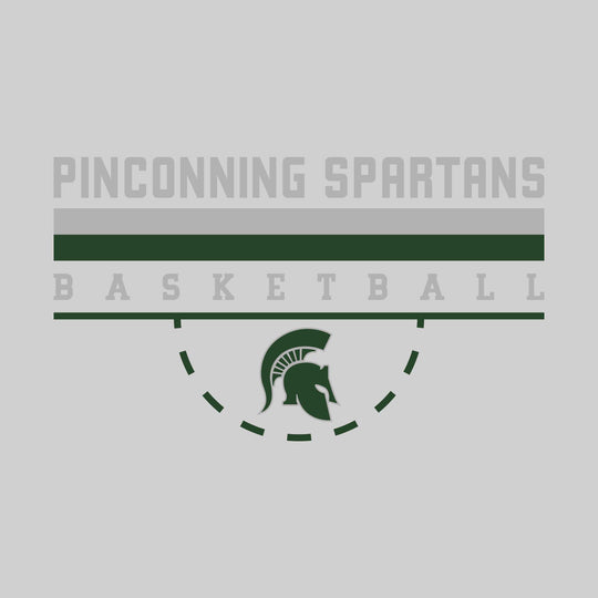 Pinconning Spartans - Basketball - Double Color Lines with Free-Throw Half Circle
