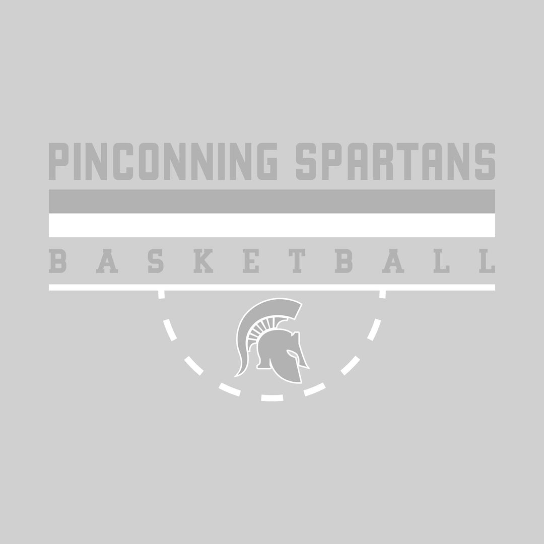 Pinconning Spartans - Basketball - Double Color Lines with Free-Throw Half Circle