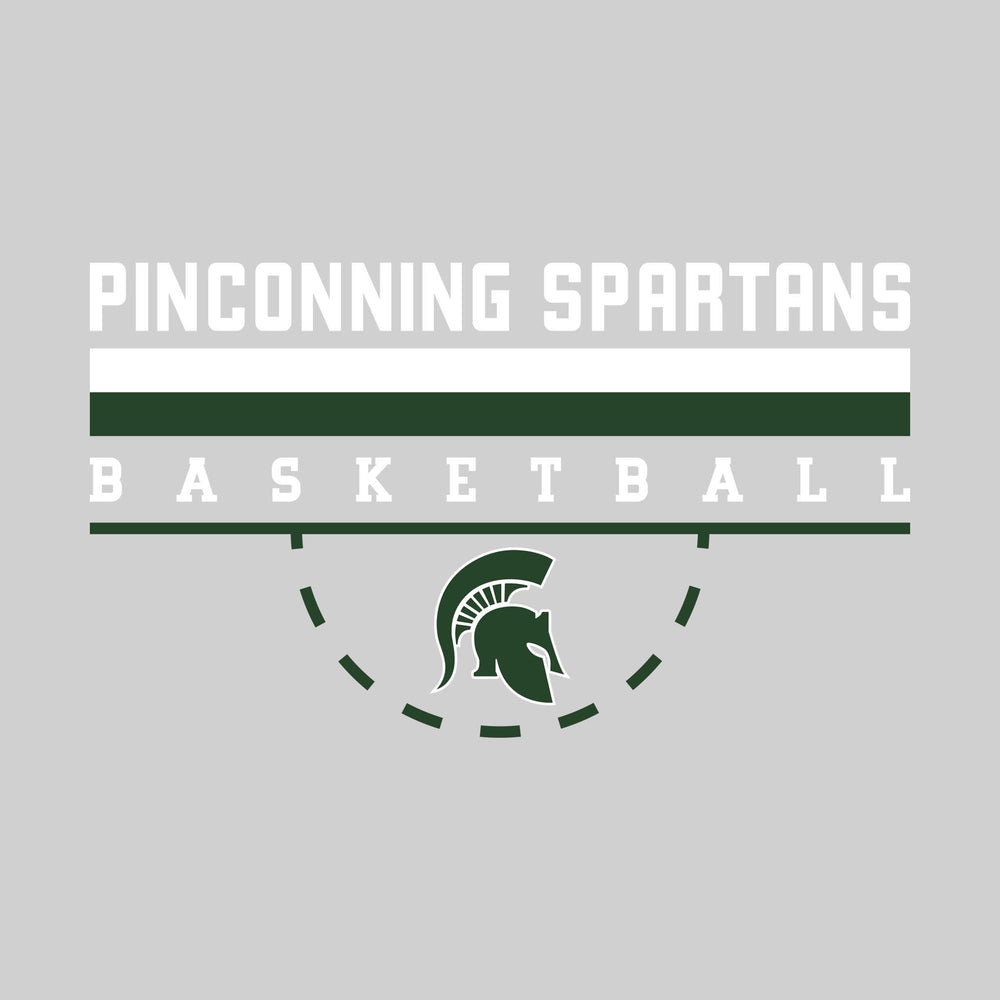Pinconning Spartans - Basketball - Double Color Lines with Free-Throw Half Circle