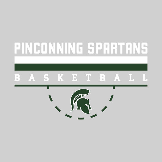 Pinconning Spartans - Basketball - Double Color Lines with Free-Throw Half Circle