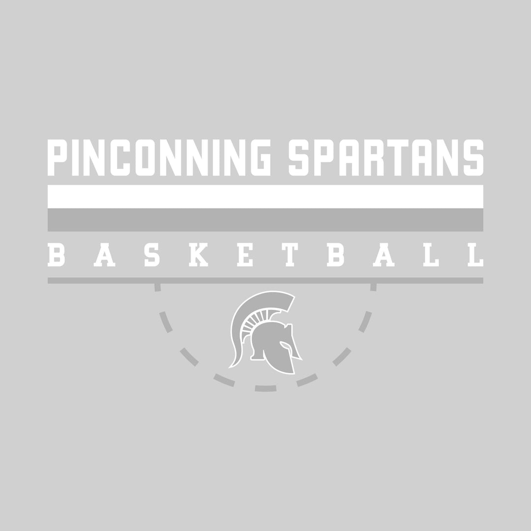 Pinconning Spartans - Basketball - Double Color Lines with Free-Throw Half Circle