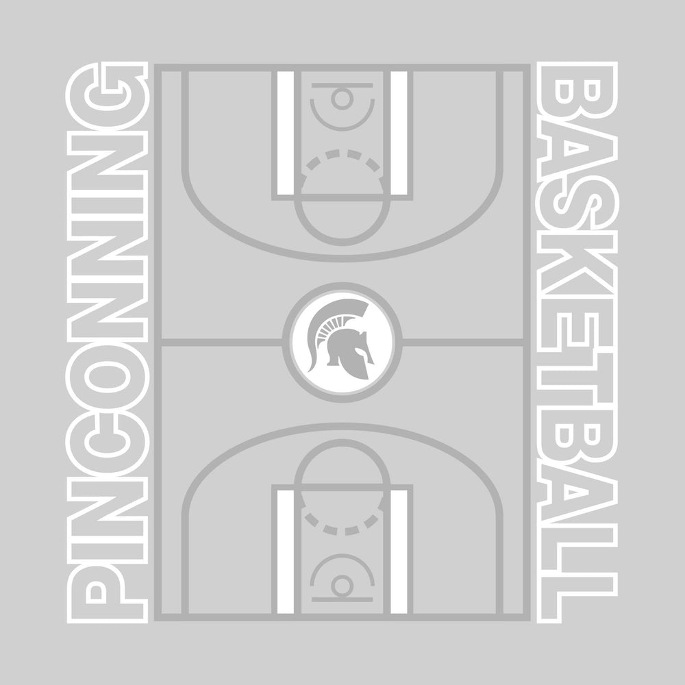 Pinconning Spartans - Basketball - Full Court with Sideline Text