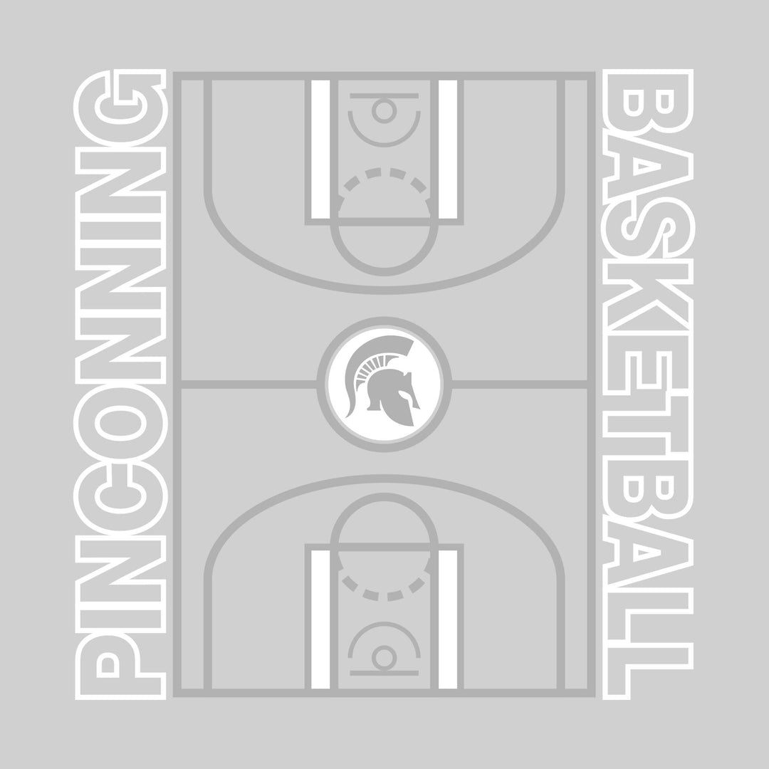 Pinconning Spartans - Basketball - Full Court with Sideline Text
