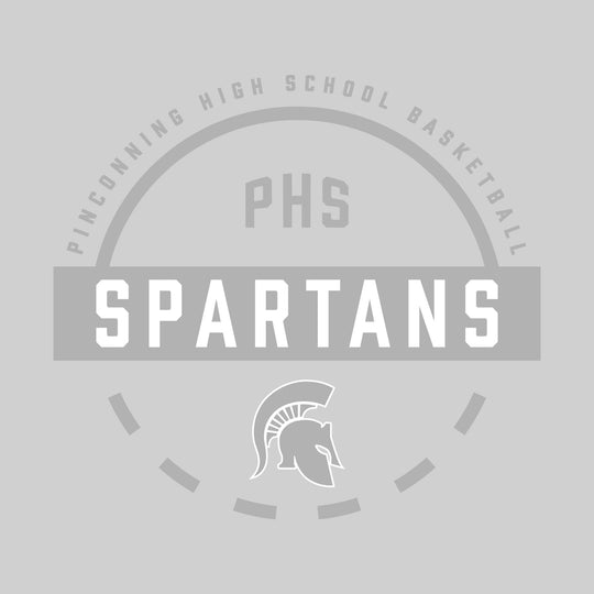 Pinconning Spartans - Basketball - Mascot Name with Free Throw Circle