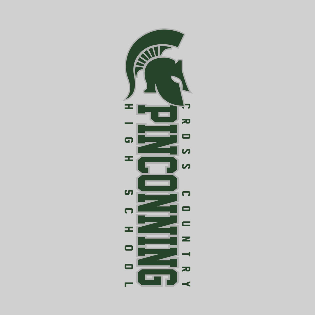 Pinconning Spartans - Cross Country - Vertical School Name with Upper Mascot