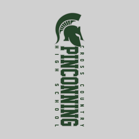 Pinconning Spartans - Cross Country - Vertical School Name with Upper Mascot