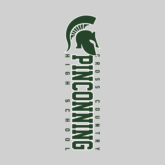 Pinconning Spartans - Cross Country - Vertical School Name with Upper Mascot